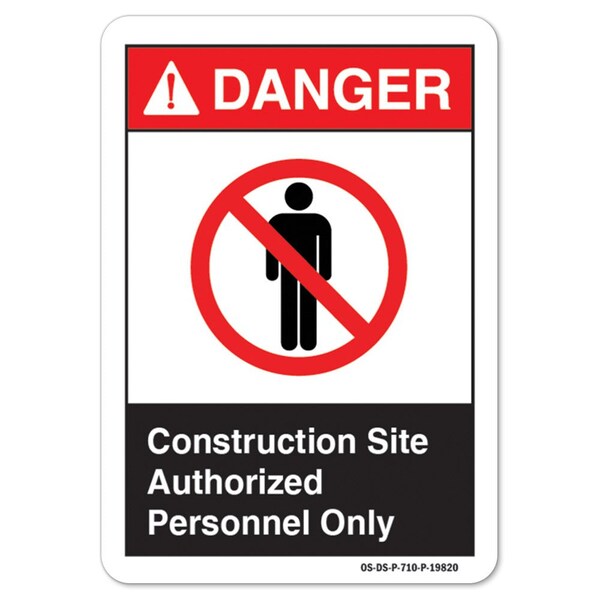 ANSI Danger, 10" Height, 14" Width, Aluminum, OS-DS-A-1014-L-19820